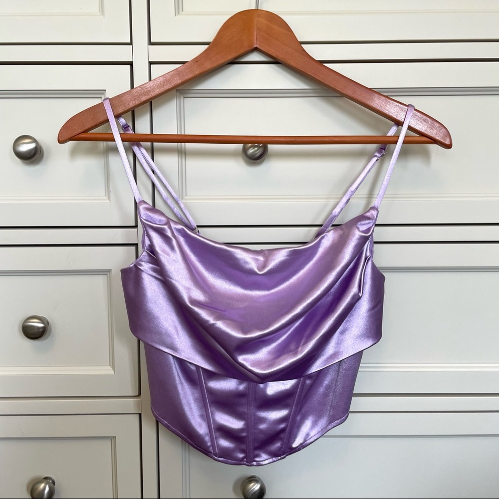 Purple Satin Corset Top - NWT
